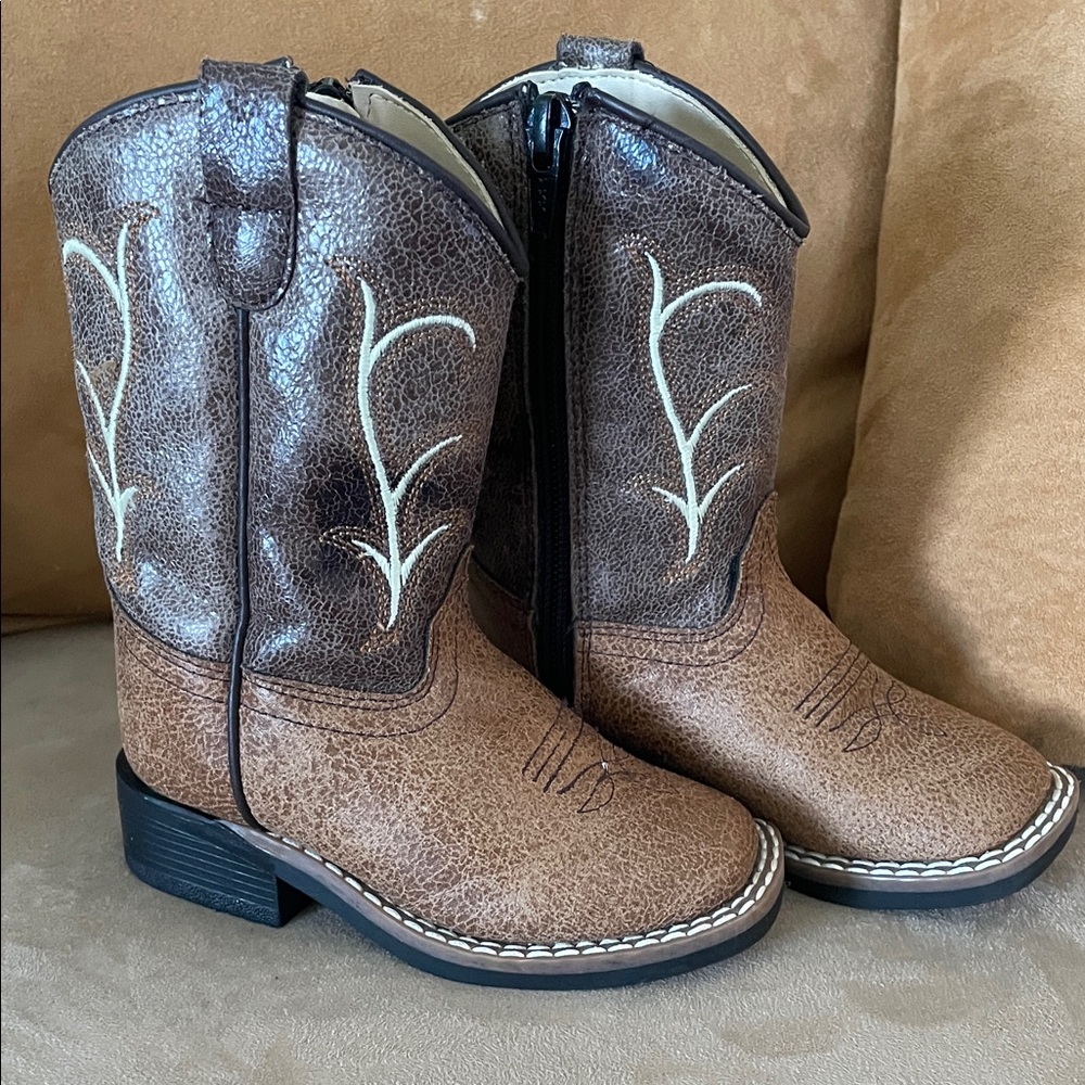 Old West Brown Kids Boots